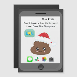 かわいい絵文字おもしろいテーマハッピークリスマスグリーティング マグネット招待状