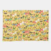 かわいい絵文字のラブはキスのスマイルの笑い方を聞く キッチンタオル (横)