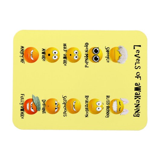 かわいい絵文字アウェイクステージ絵文字 マグネット (横)