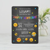 かわいい絵文字シャルボード誕生日パーティー 招待状 (スタンド正面)