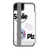 かわいい絵文字デザイン&前向きビーブスプロテクティブコーブ INCIPIO iPhoneウォレットケース (フォリオ裏面)