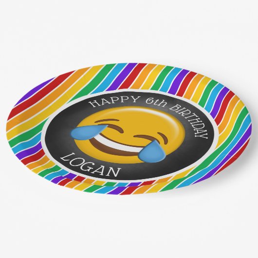 かわいい絵文字バースデーパーティー ペーパープレート (アングル)