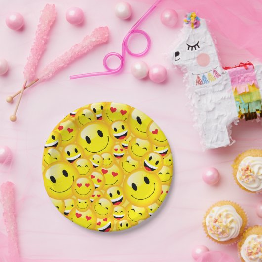 かわいい絵文字パーティー絵文字ハッピー顔 ペーパープレート (パーティー)
