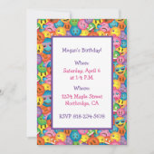 かわいい絵文字プリント招待状 招待状 (正面)