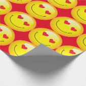 かわいい絵文字ラブハート目女の子 ラッピングペーパー (角)