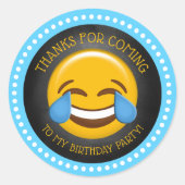 かわいい絵文字誕生日ありがとう ラウンドシール (正面)