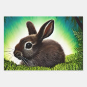 かわいい絵本のウサギちゃん ラッピングペーパーシート (正面2)