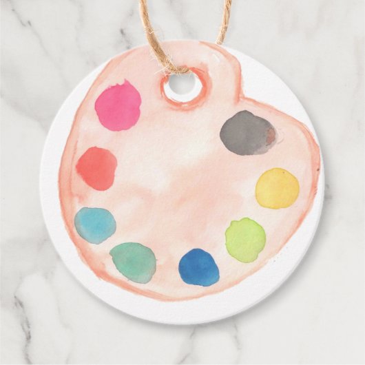 かわいい絵画アートのパレットアート誕生日メッセージカード フェイバータグ (正面)