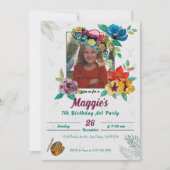 かわいい絵画アートの子どもの誕生日パーティーへの招待 招待状 (正面)