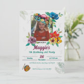 かわいい絵画アートの子どもの誕生日パーティーへの招待 招待状 (スタンド正面)