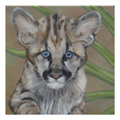 かわいい絵画クーガーの子ネコ大きな猫 ポスター (正面)