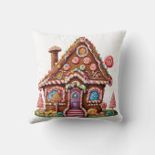 かわいい絵画デジタルのジンジャーブレッド クッション (裏面)