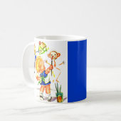 かわいい絵画小さな女の子の壁プリント コーヒーマグカップ (正面左)