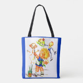 かわいい絵画小さな女の子の壁プリント トートバッグ (裏面)