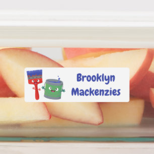 かわいい絵筆絵を描と漫画パーソナライズされた ラベル