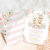 かわいい緑うさぎイースターバニーバースデーパーティーI 招待状