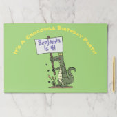 かわいい緑おもしろいのワニのユーモア漫画 ペーパーパッド