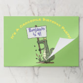 かわいい緑おもしろいのワニのユーモア漫画 ペーパーパッド