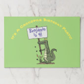 かわいい緑おもしろいのワニのユーモア漫画 ペーパーパッド (正面)