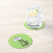 かわいい緑おもしろいのワニのユーモア漫画 ラウンドペーパーコースター (インサイチュ)