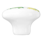 かわいい緑および黄色のBrontosaurusの恐竜 セラミックノブ (側面)