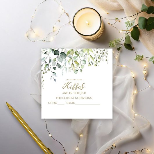 かわいい緑が数キスカード エンクロージャーカード