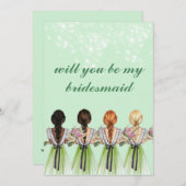 かわいい緑が私の花嫁招待状 招待状 (正面/裏面)