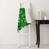 かわいい緑と白のクリスマスイラストレーション シェルパブランケット (インサイチュ)