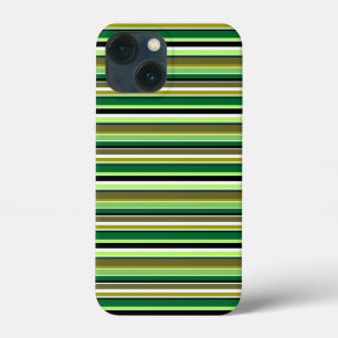 かわいい緑と白のストライプ iPhone 13 MINIケース