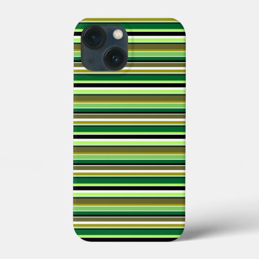 かわいい緑と白のストライプ Case-Mate iPhoneケース (裏面)