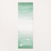 かわいい緑と白の人魚オフデューティ ヨガマット (正面)