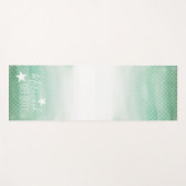 かわいい緑と白の人魚オフデューティ ヨガマット (正面(横))