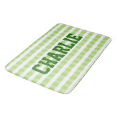 かわいい緑と白 バスマット (アングル)