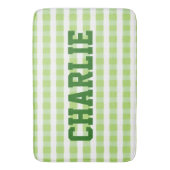 かわいい緑と白 バスマット (正面縦)