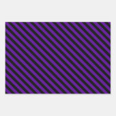 かわいい緑と紫の怪物の目とストライプ ラッピングペーパーシート (正面3)