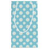 かわいい緑と青のデイジーのパターンパーソナライズされた スモールペーパーバッグ (裏面)