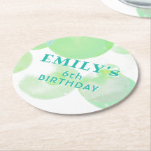 かわいい緑と青の泡の誕生日パーティー