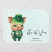かわいい緑のおとぎファンシーさん サンキューカード (正面/裏面)
