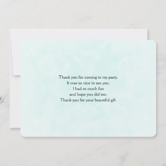 かわいい緑のおとぎファンシーさん サンキューカード (裏面)