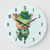 かわいい緑のおとぎファンシーさん ラージ壁時計 (正面)