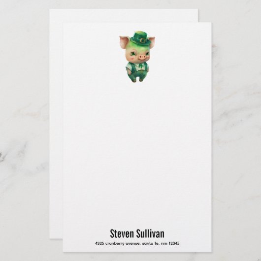 かわいい緑のおとぎファンシーさん 便箋 (正面/裏面)