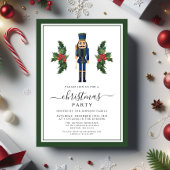 かわいい緑のくるみ割りクリスマスクリスマスパーティー 招待状