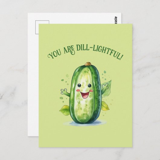 かわいい緑のアニメの漬物 ポストカード (正面/裏面)