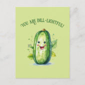 かわいい緑のアニメの漬物 ポストカード (正面)