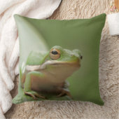 かわいい緑のアマガエルの装飾的な野性生物 クッション (ブランケット)