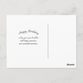 かわいい緑のインコの写真の誕生日 ポストカード (裏面)