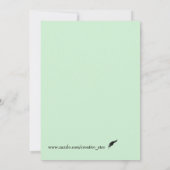 かわいい緑のウェディングパーティーに来てくれる？ 招待状 (裏面)