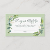 かわいい緑のウッドランド動物おむつラッフル エンクロージャーカード (正面)