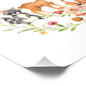 かわいい緑のウッドランド動物子供部屋ウォールアート フォトプリント            (角)