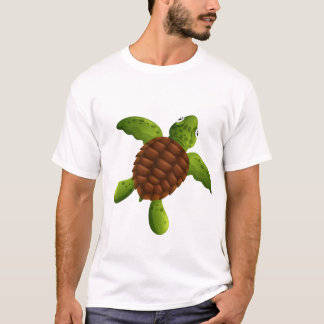 かわいい緑のウミガメ Tシャツ
